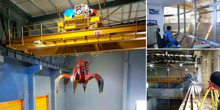 automatic garbage grab crane used in waste to energy power plants
